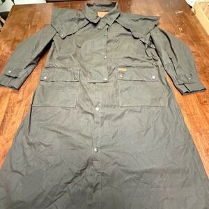 Outback Trading Co Low Rider Duster L Dark Brown Oilskin Waterproof Waxed Coat
